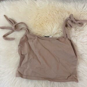Beginning Boutique Beige Knit Tank